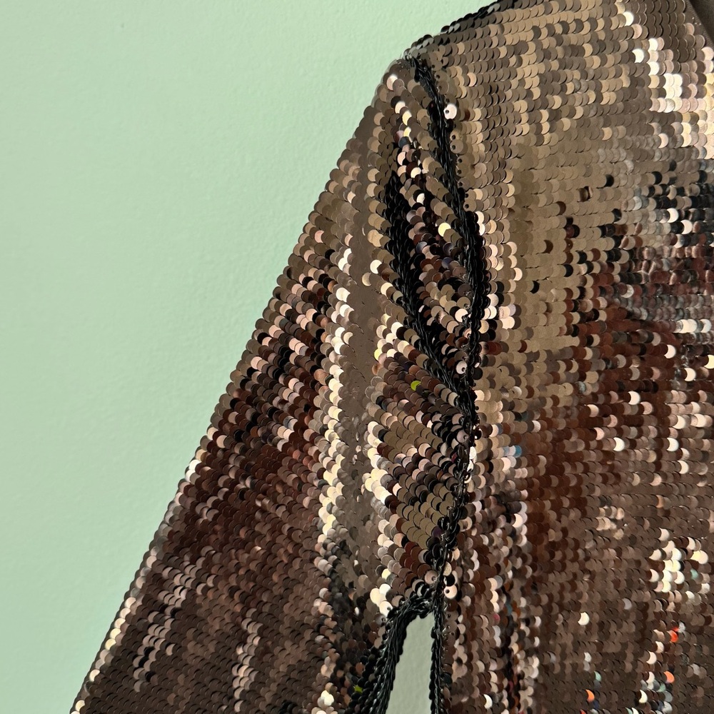 NWT Banana Republic Stretch Sequin Mini Dress Size Small Brown Party Fall Glam - Picture 7 of 16